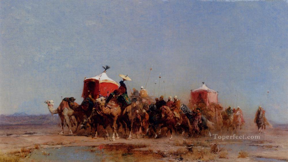 Caravana En El Desierto Alberto Pasini Pintura al óleo